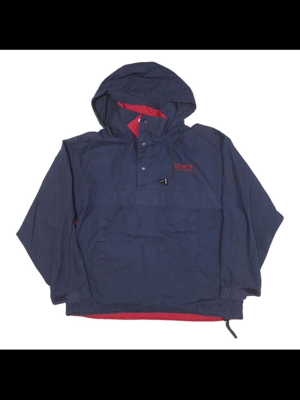 Vintage Chaps Ralph Lauren Navy Blue Pullover Windbreaker Rain Jacket Men’s L